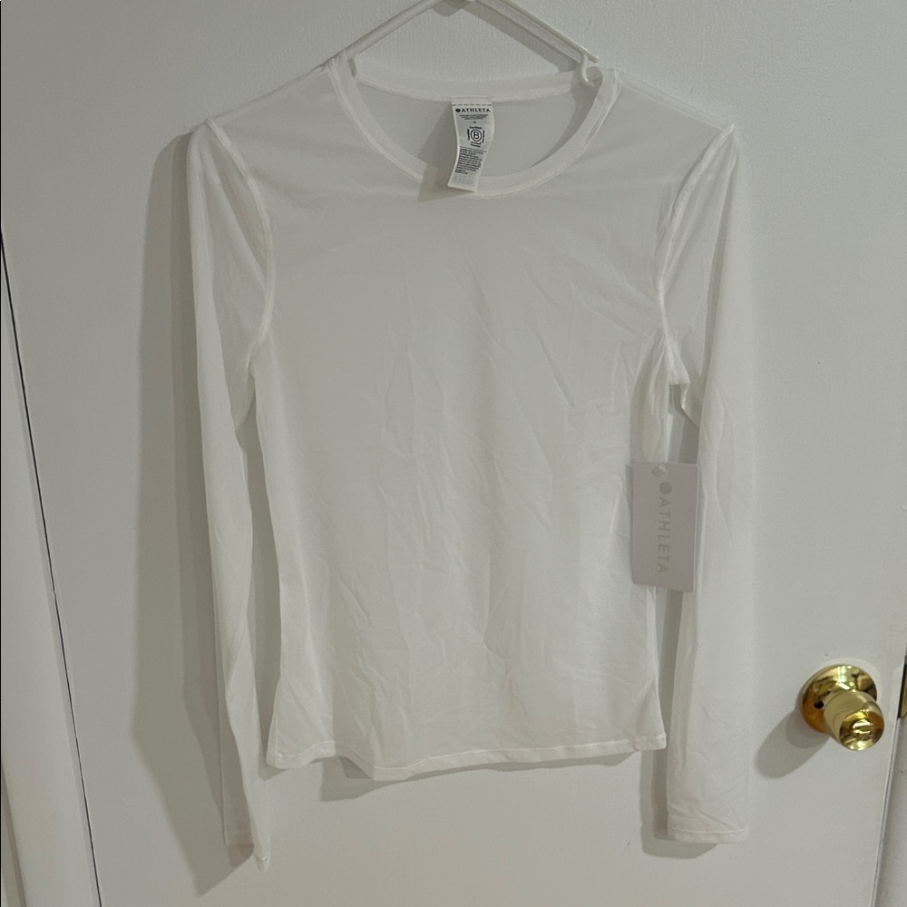 NWT Athleta long sleeve mesh top